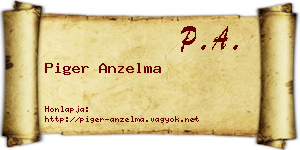 Piger Anzelma névjegykártya